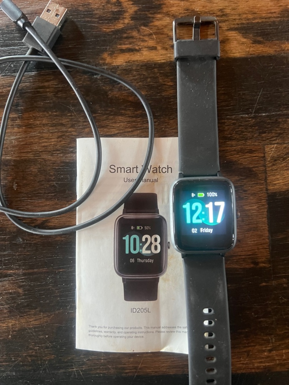 Smart Watch Black - Fitness Tracker with Heart Rate Monitor Unisex